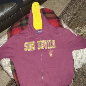 ASU Sun Devils Embroidered Zip Hoodie long sleeve By Campus Heritage Large